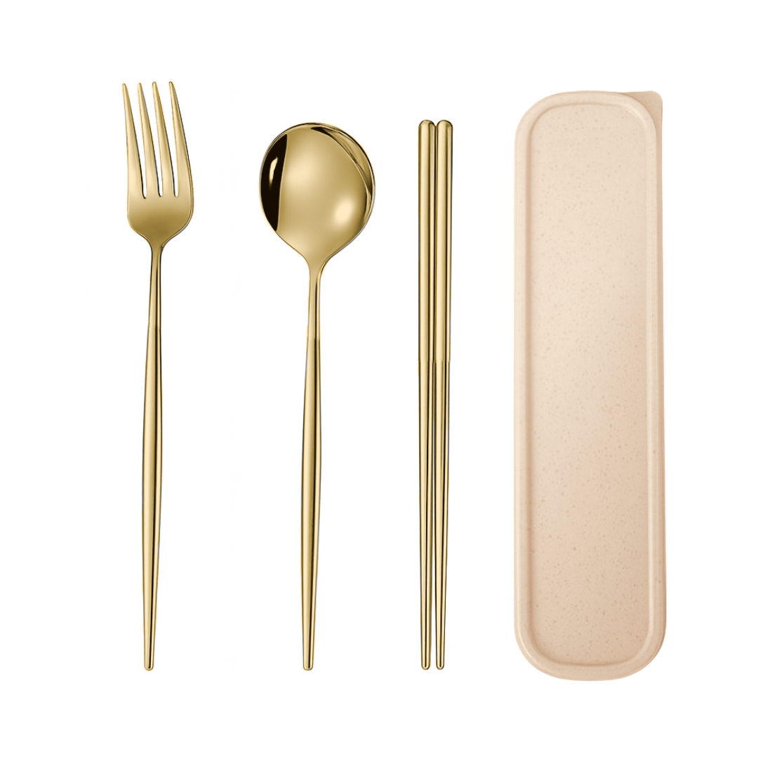 Travora | 4-Piece Stainless Steel Travel Cutlery Set with Box