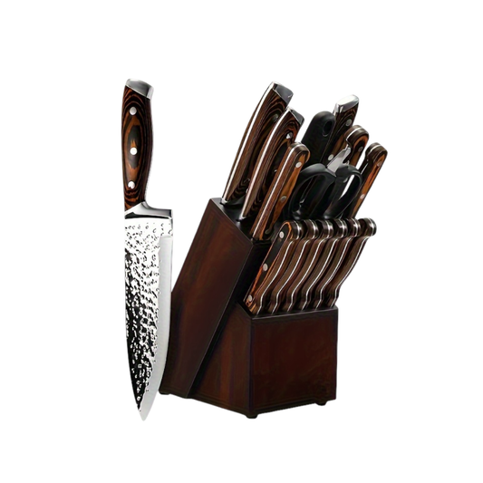 Bladehaven | Signature 15-Piece Kitchen Knife Set with Wooden Block