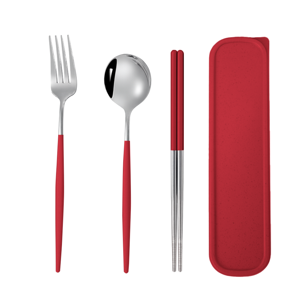 Travora | 4-Piece Stainless Steel Travel Cutlery Set with Box