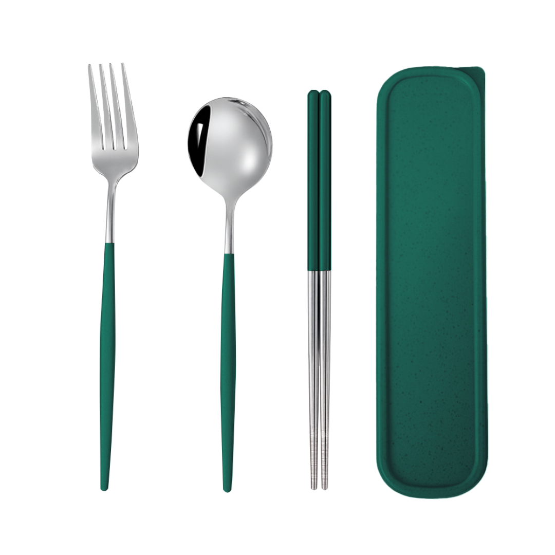 Travora | 4-Piece Stainless Steel Travel Cutlery Set with Box