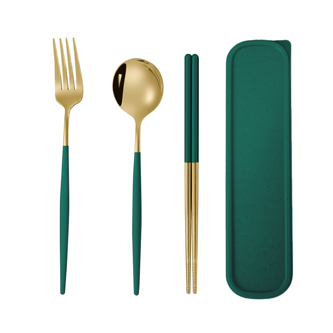 Travora | 4-Piece Stainless Steel Travel Cutlery Set with Box