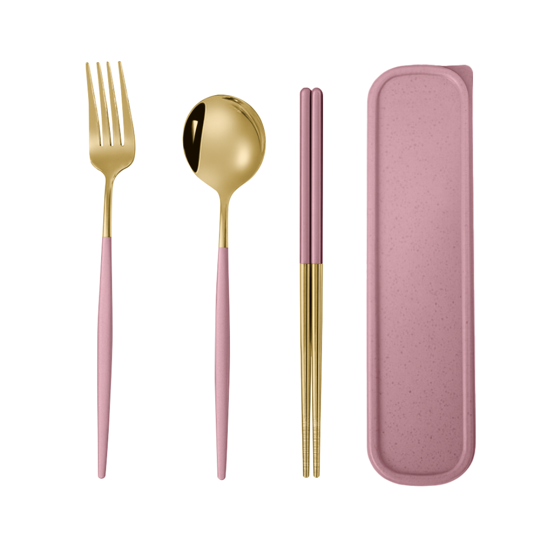 Travora | 4-Piece Stainless Steel Travel Cutlery Set with Box