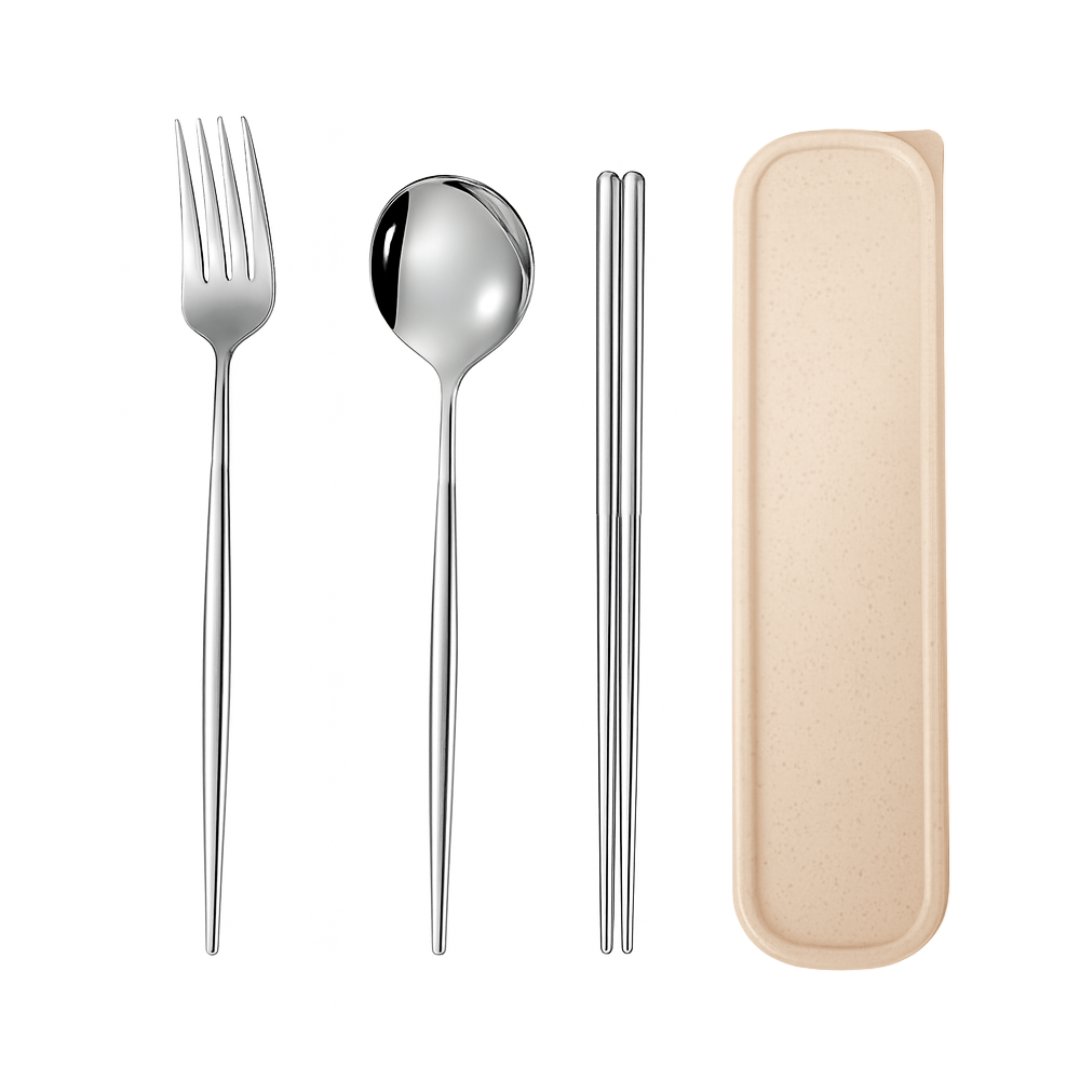 Travora | 4-Piece Stainless Steel Travel Cutlery Set with Box