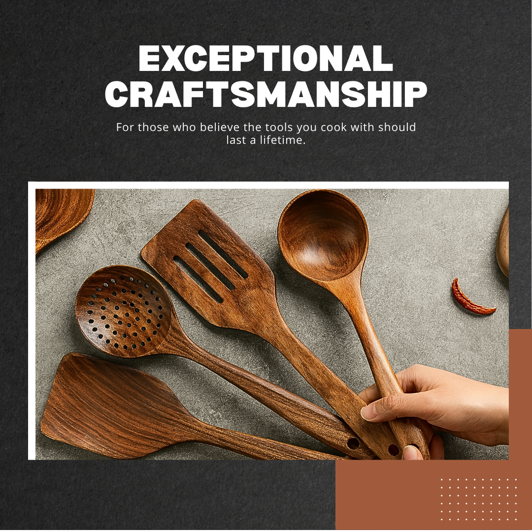 Acarno | 9-Piece Acacia Wood Kitchen Utensil Set