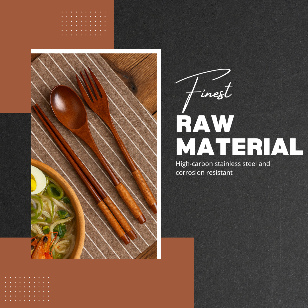 EcoWoodie | 3‑Piece Handmade Wooden Dinner Set