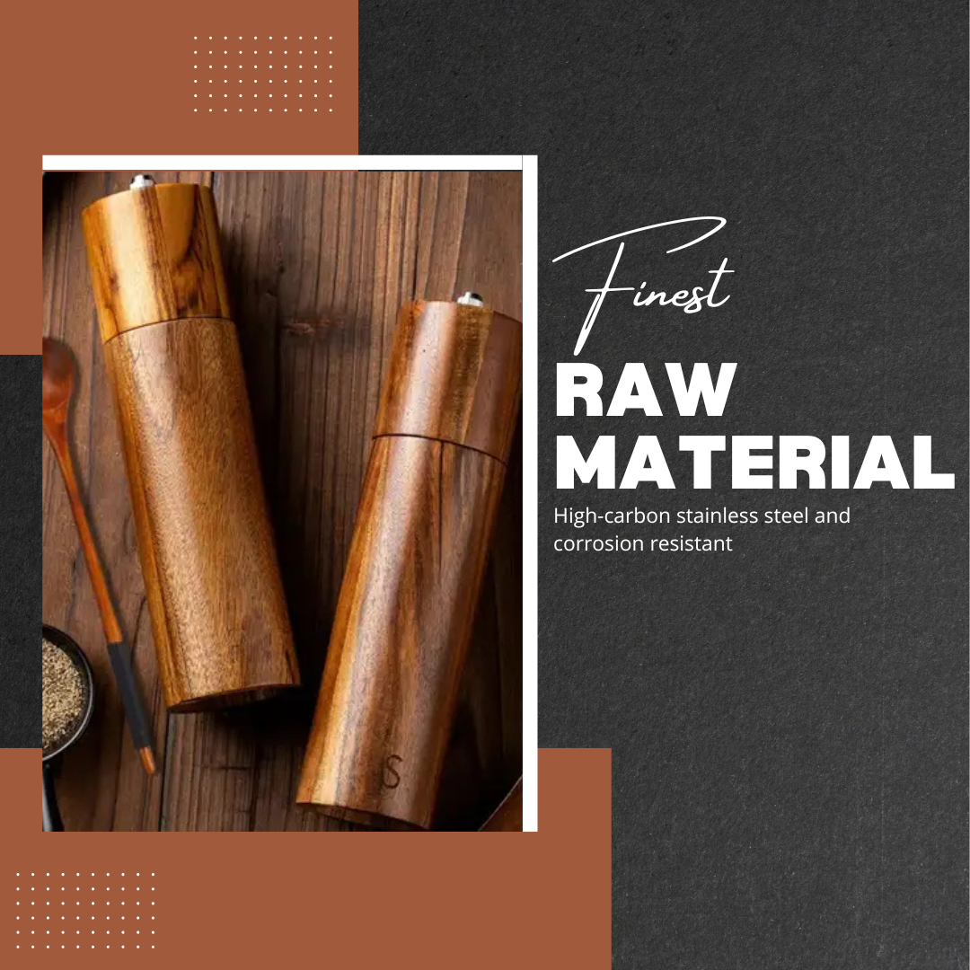 Auralyn | Acacia Wood Salt and Pepper Grinder Set