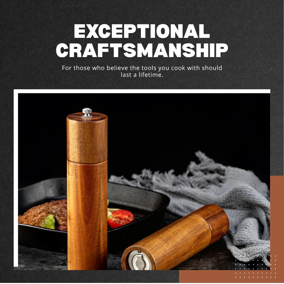 Auralyn | Acacia Wood Salt and Pepper Grinder Set