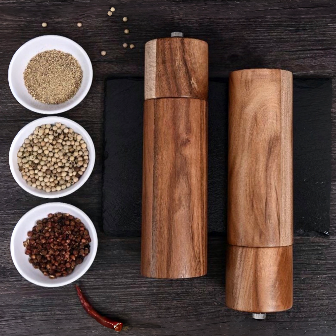 Auralyn | Acacia Wood Salt and Pepper Grinder Set