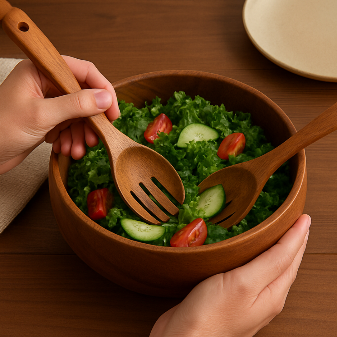 Alvara | Acacia Wood Salad Serving Set
