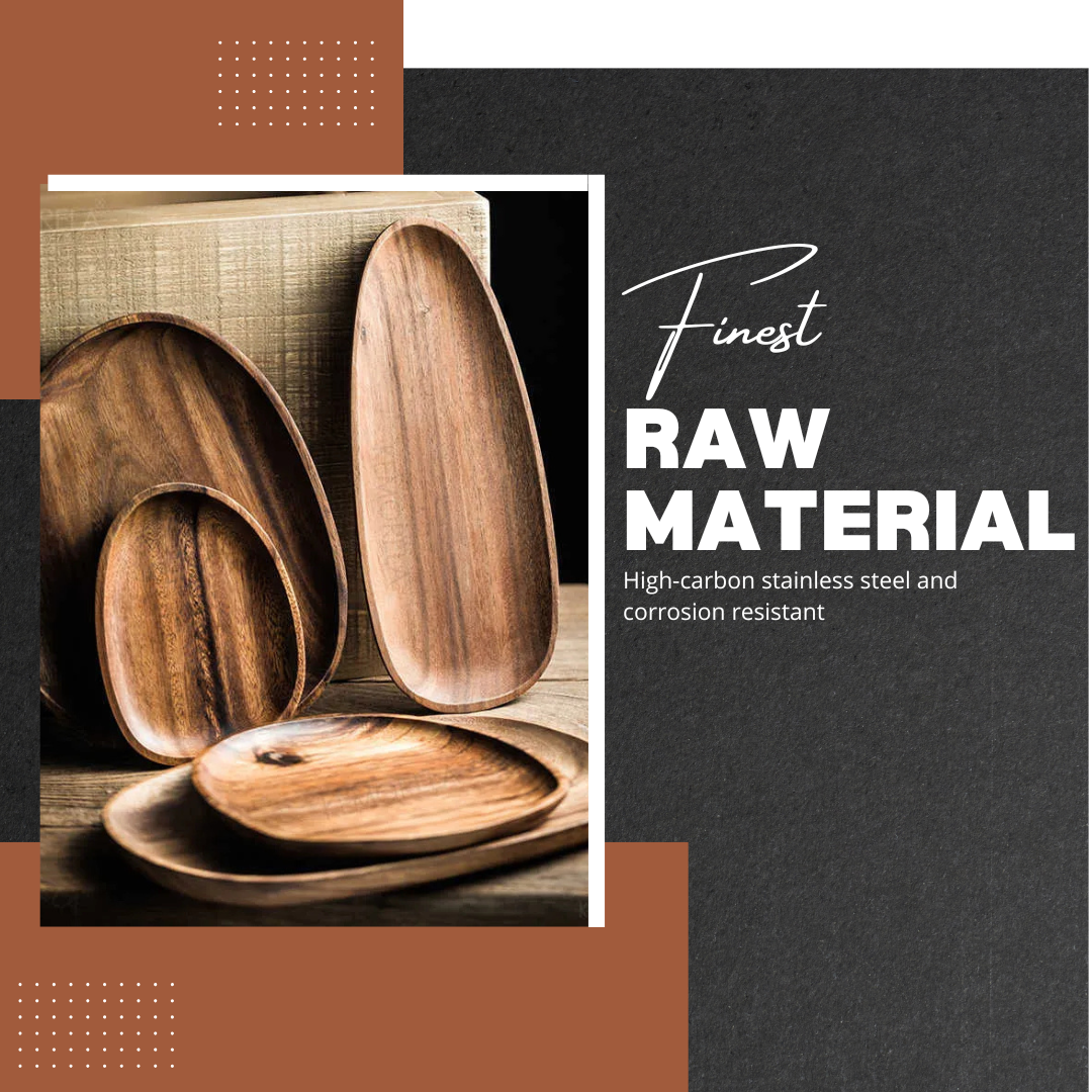 Solvara | Acacia Wood Plate Set