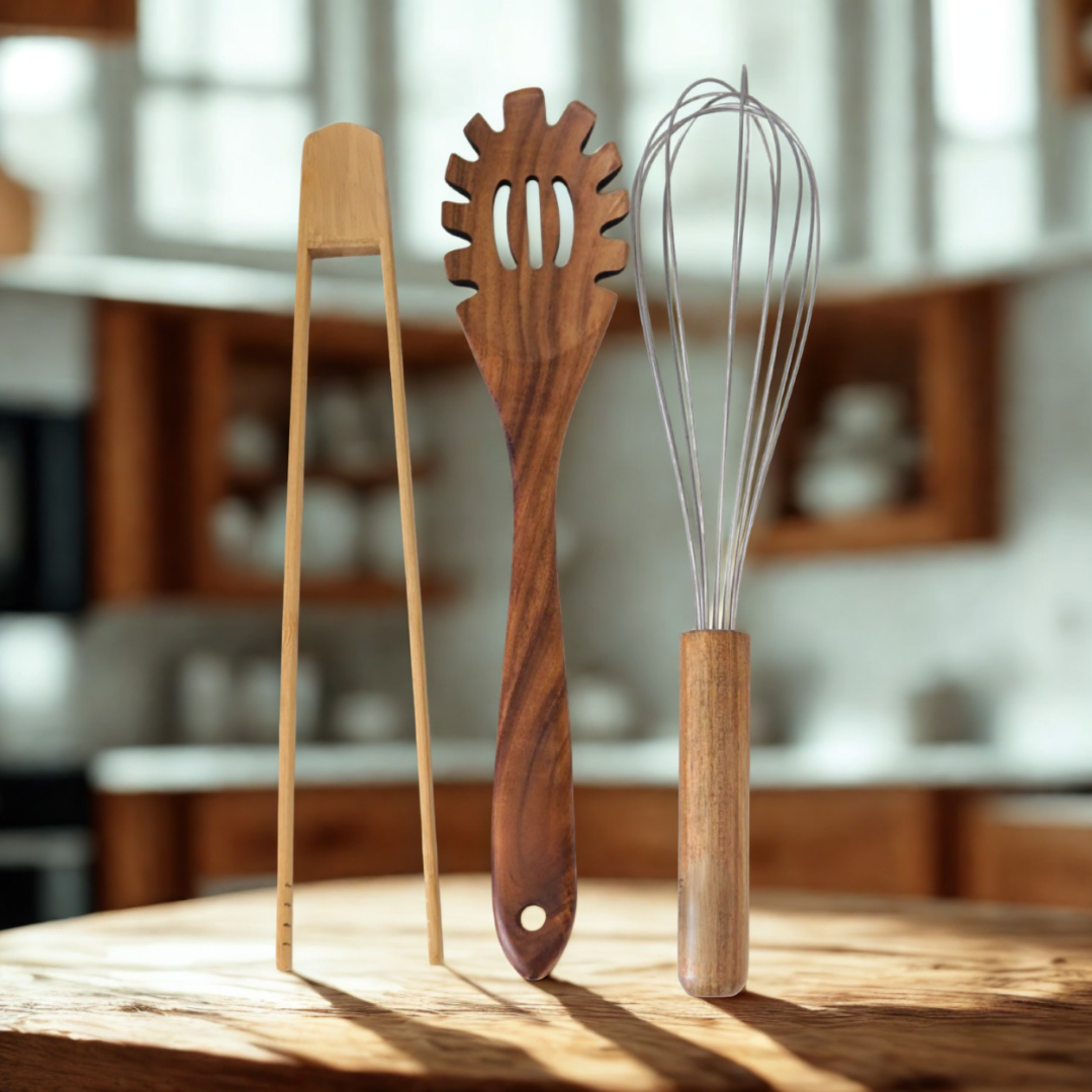 Aviora | 3-Piece Wooden Utensil Set
