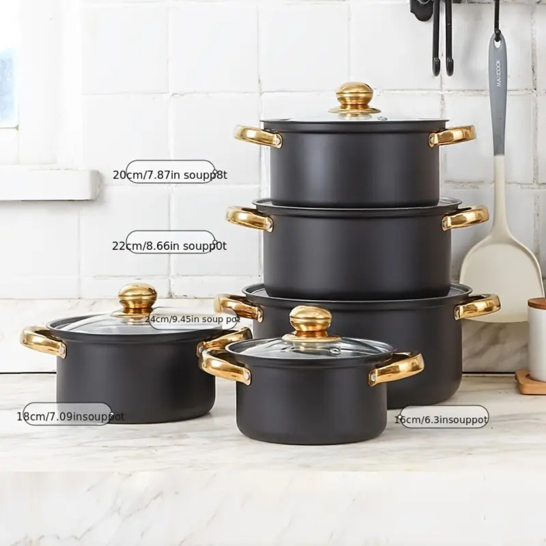 NovaSteel | 5-Piece Stainless Cookware Set