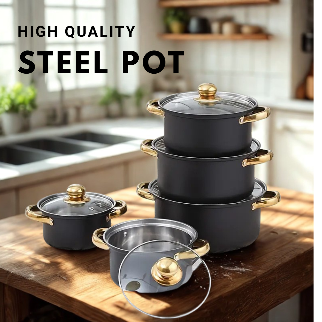 NovaSteel | 5-Piece Stainless Cookware Set