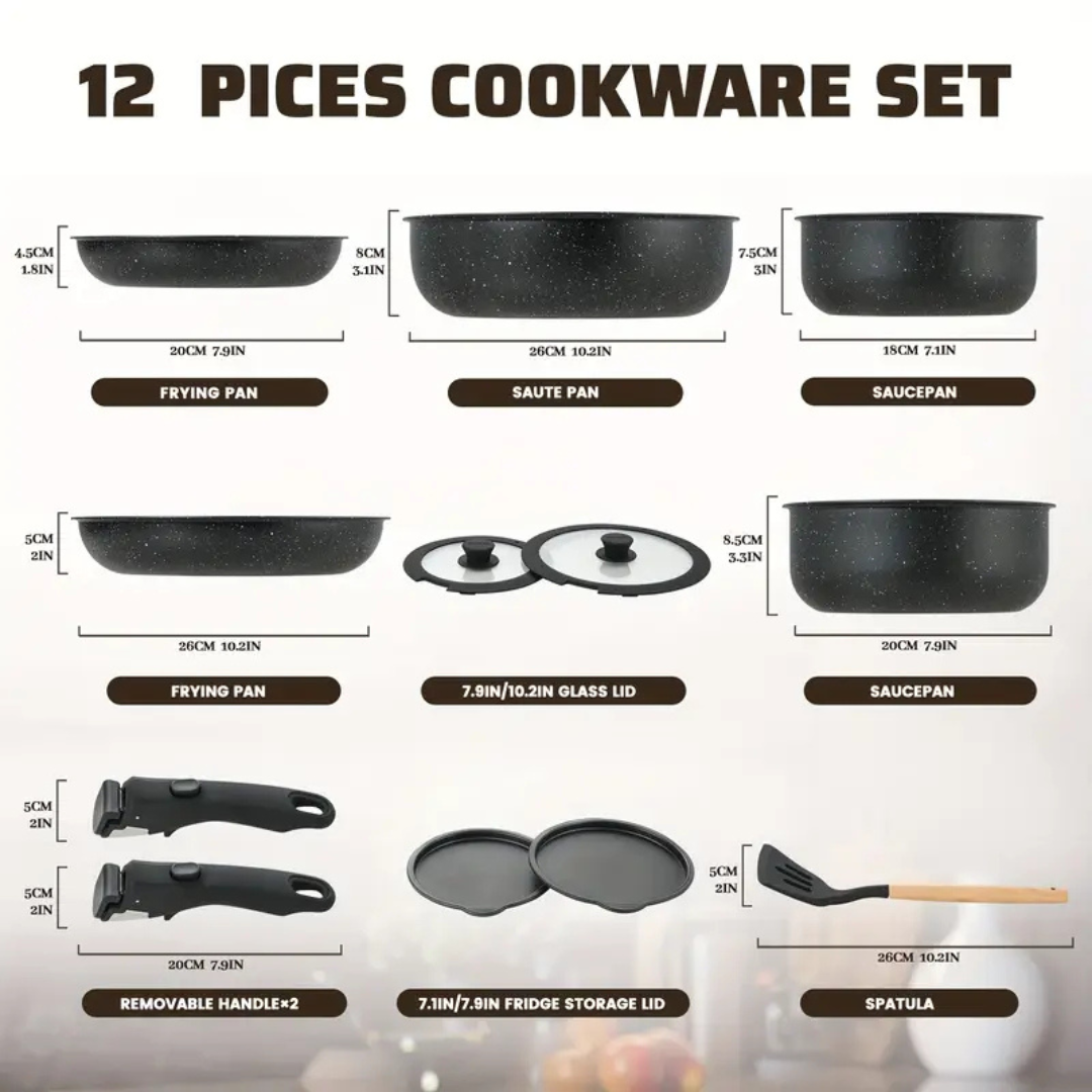 CeramiLux | 12-Piece Ceramic Cookware Set