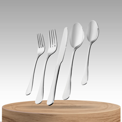 LuxeServe | 60-Piece Mirror-Finish Flatware Collection