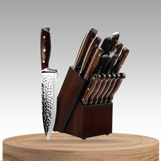 Bladehaven | Signature 15-Piece Kitchen Knife Set with Wooden Block