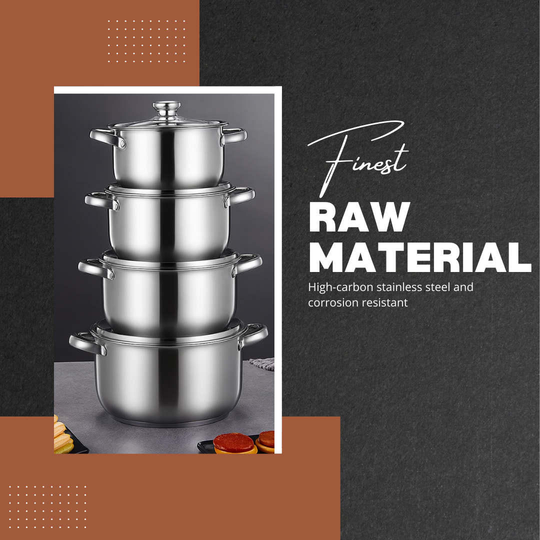 Culina | 8-Piece Stainless Steel Cookware Set