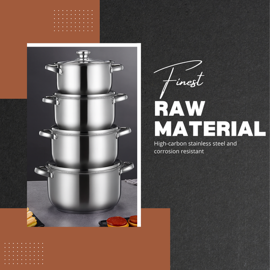 Culina | 8-Piece Stainless Steel Cookware Set