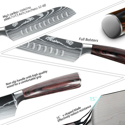 PureBlade | Hardwood Handle Santoku Knife