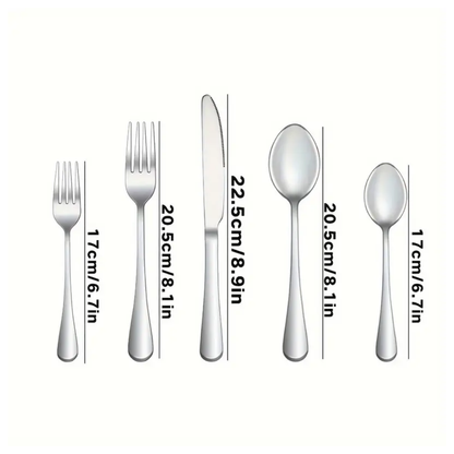 LuxeServe | 60-Piece Mirror-Finish Flatware Collection