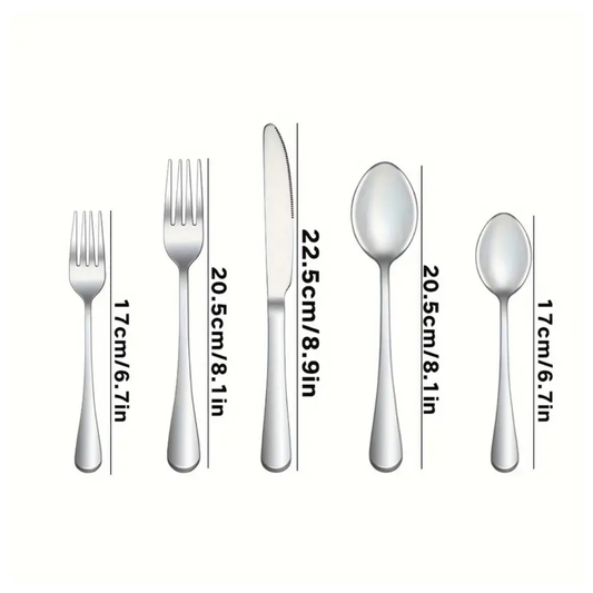 LuxeServe | 60-Piece Mirror-Finish Flatware Collection