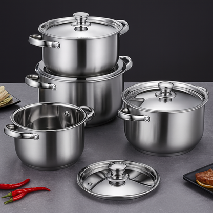 Culina | 8-Piece Stainless Steel Cookware Set