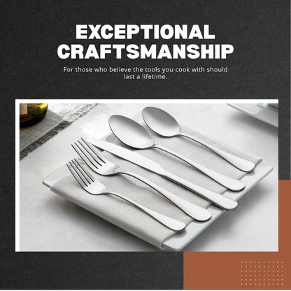 LuxeServe | 60-Piece Mirror-Finish Flatware Collection