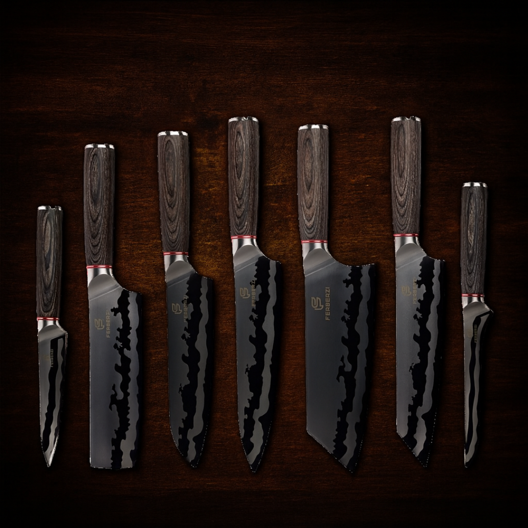 MidnightWood | 7-Piece Premium Kitchen Knife Set