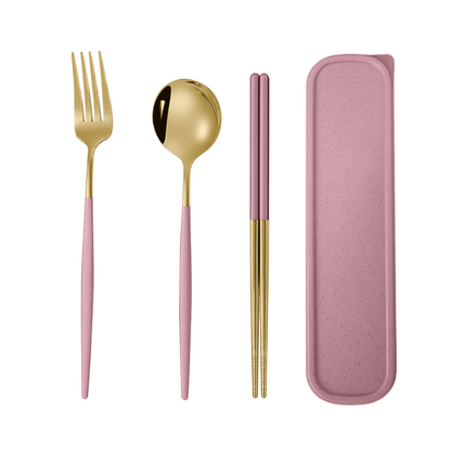 Travora | 4-Piece Stainless Steel Travel Cutlery Set with Box