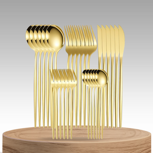 Gildora | 30-Piece Golden Stainless Steel Cutlery Set
