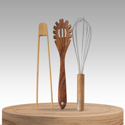 Aviora | 3-Piece Wooden Utensil Set