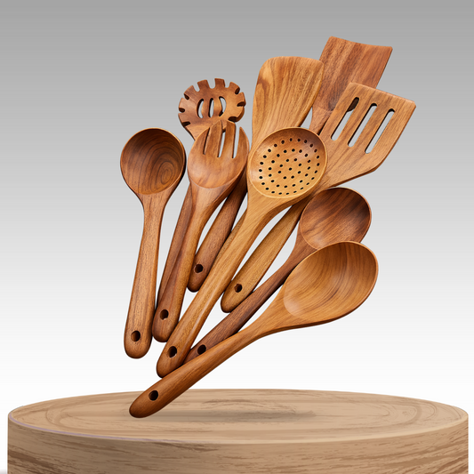 Acarno | 9-Piece Acacia Wood Kitchen Utensil Set