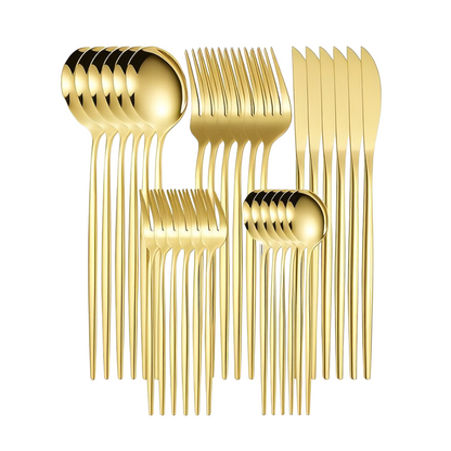 Gildora | 30-Piece Golden Stainless Steel Cutlery Set