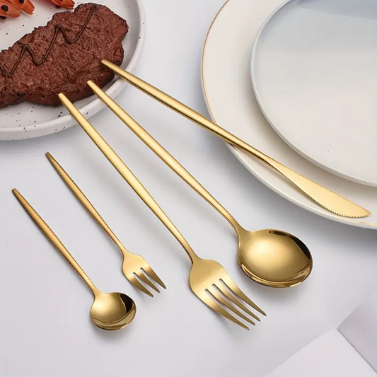 Gildora | 30-Piece Golden Stainless Steel Cutlery Set