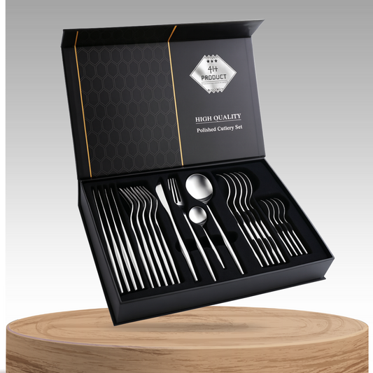 ElegantDine | 24-Piece Western Flatware Set - Luxury Stainless Steel Cutlery