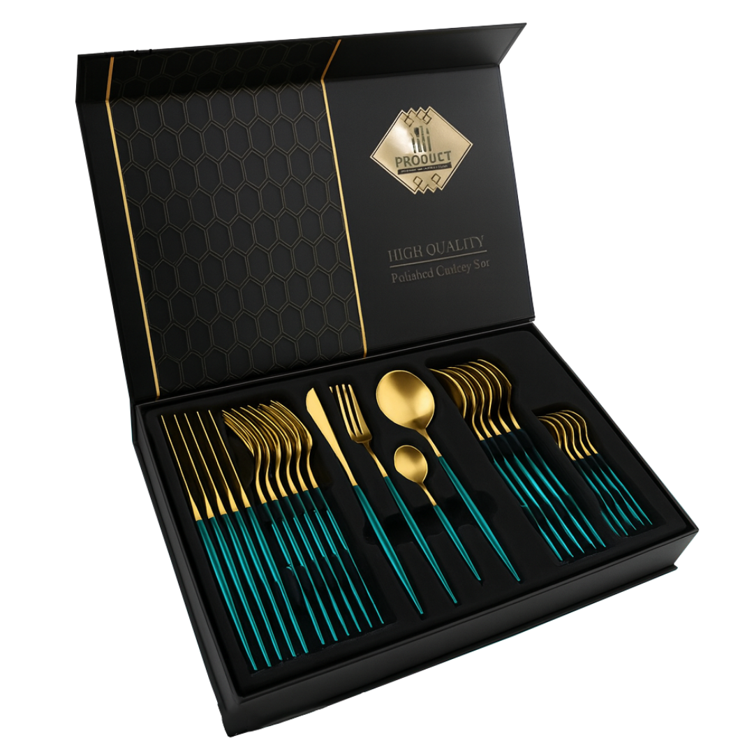 ElegantDine | 24-Piece Western Flatware Set - Luxury Stainless Steel Cutlery