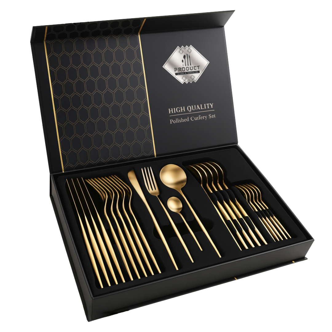 ElegantDine | 24-Piece Western Flatware Set - Luxury Stainless Steel Cutlery