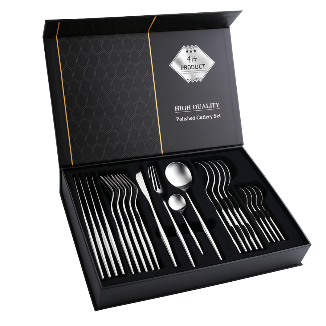 ElegantDine | 24-Piece Western Flatware Set - Luxury Stainless Steel Cutlery