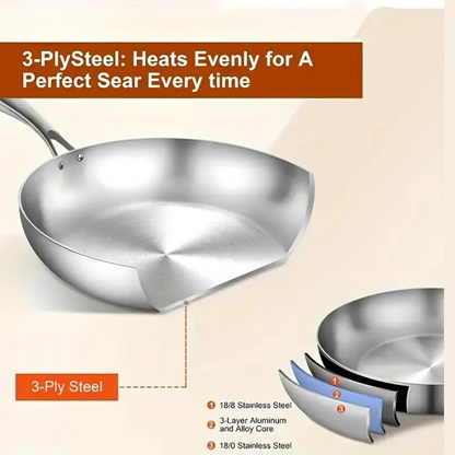 Veritas | 3-Piece Tri-Ply Stainless Steel Cookware Set