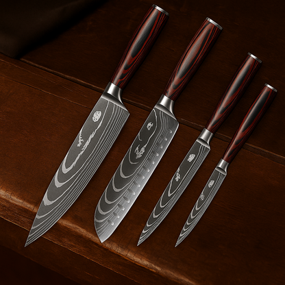 Kensho | 4-Piece Japanese Hand-Forged Chef Knife Set