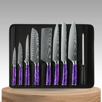 Novara | 8-Piece Portable Stainless Steel Kitchen Knife Set